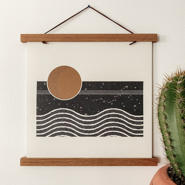 The Moon and Her Waves - Art Print