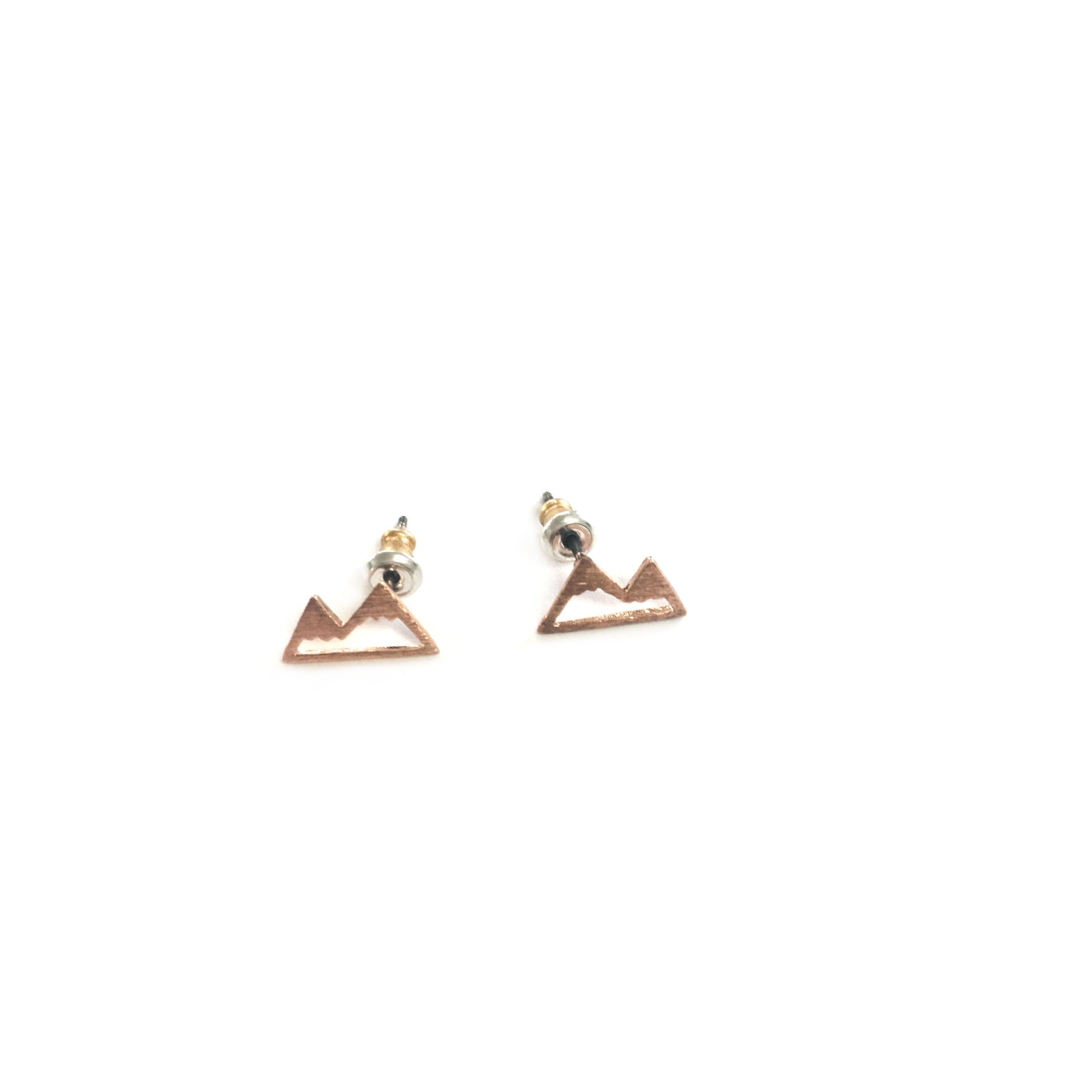 Mountain Stud Earrings - Rose Gold