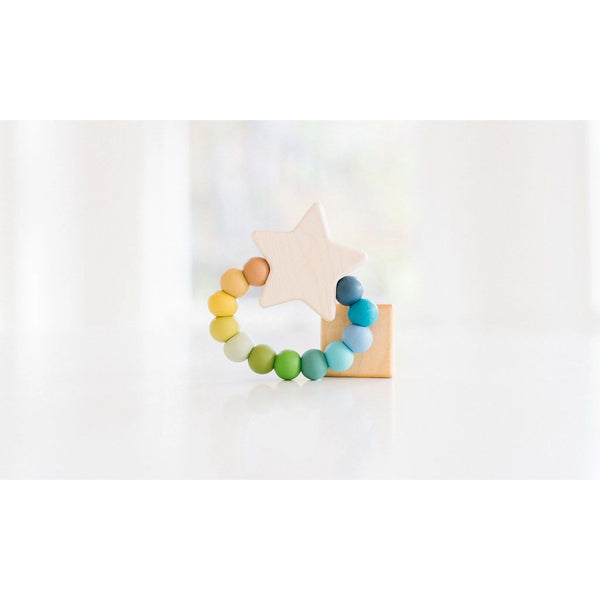 Star Charm Wood + Silicone Teething Toy