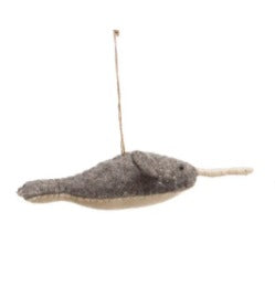 Narwhal - Wool Felt Sea Life Ornament