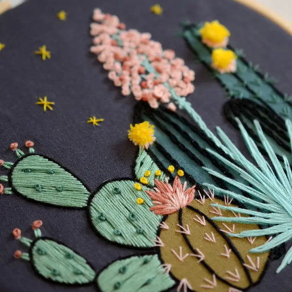 Night Cactus - Premium Embroidery Kit