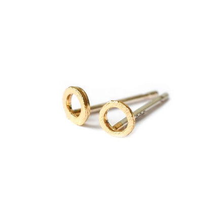 Open Circle Stud Earrings - Gold