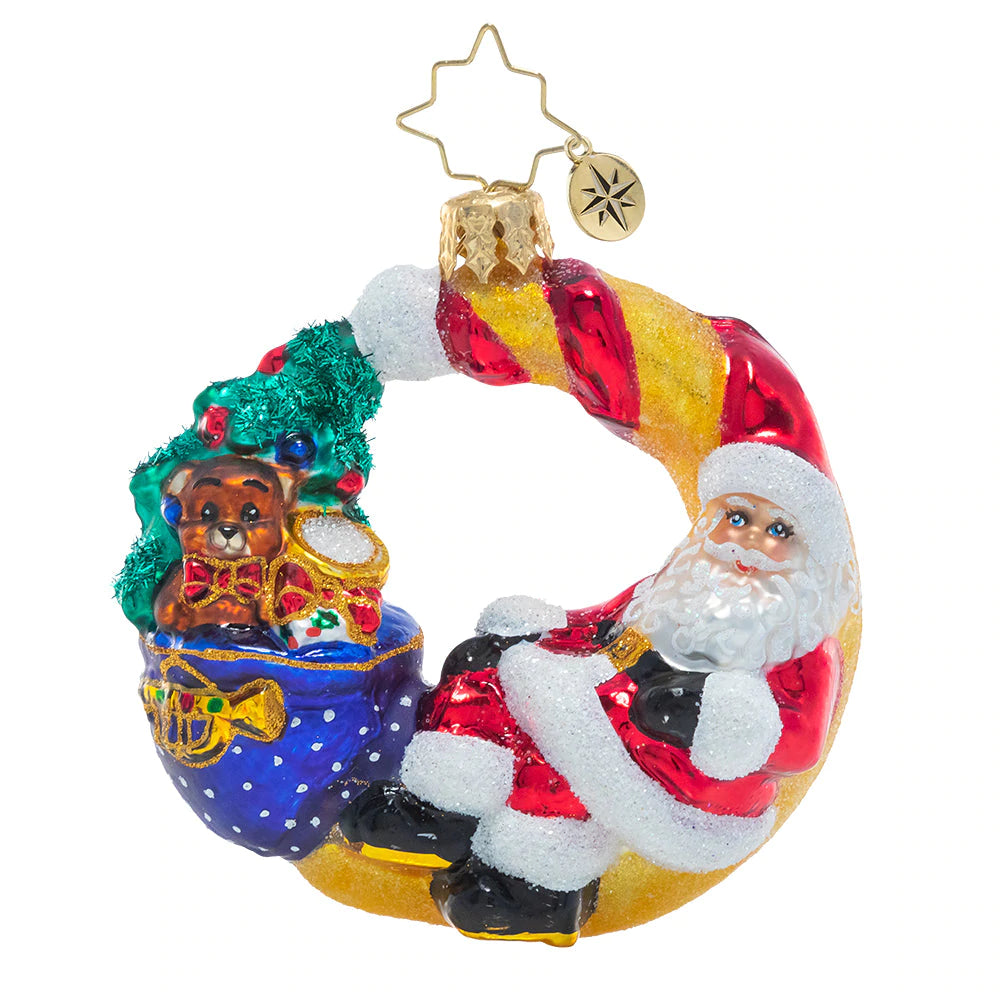 Over The Moon For Christmas - Gem Ornament