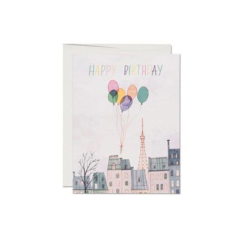Paris Balloons - Birthday Card