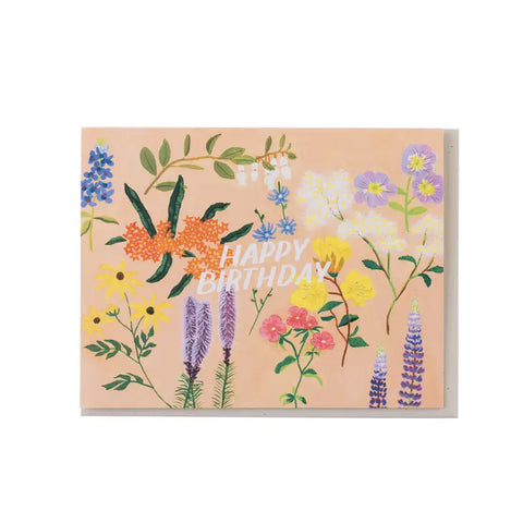 Pink Floral - Birthday Card