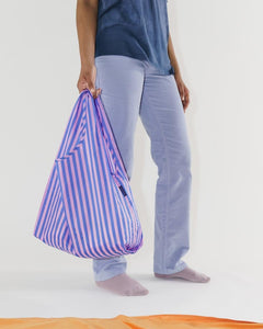 Pink & Blue Stripe - Baggu Reusable Bag