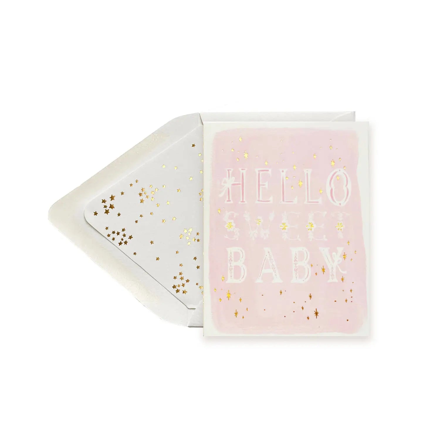 Pink/Gold Hello Sweet Baby - New Baby Card
