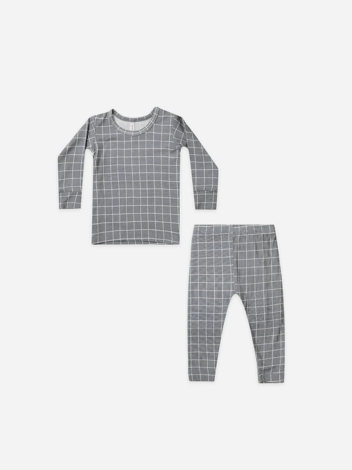 Bamboo Pajama Set - Grid