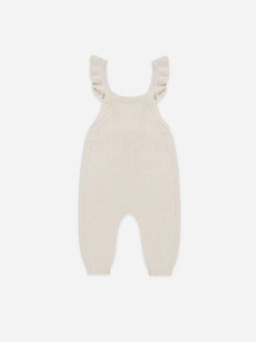 Pointelle Knit Overalls - Natural
