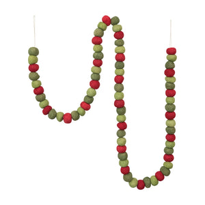 Red and Green Wool Felt Garland