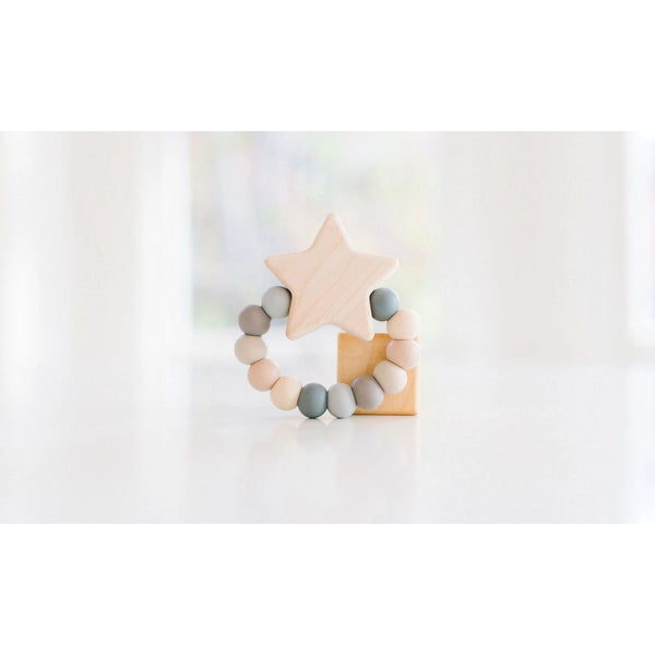 Star Charm Wood + Silicone Teething Toy