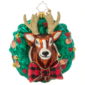 Rustic Reindeer Wreath - Ornament