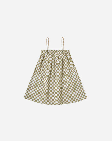 Sahara Mini Dress - Olive Check