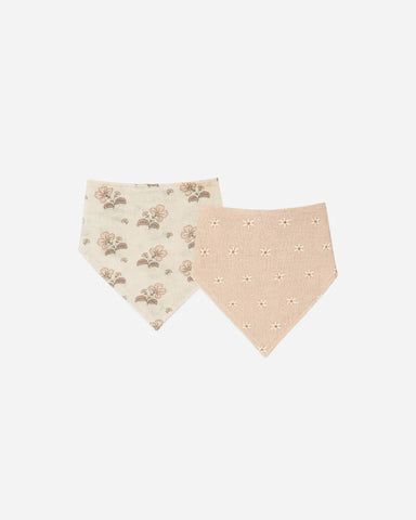 Scarf Bib Set - Vintage Floral, Daisy Embroidery