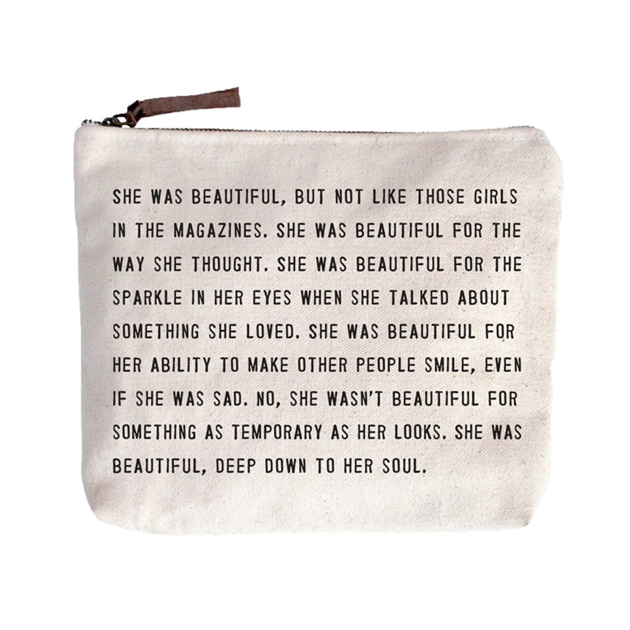 She Was Beautiful - Canvas Zipper Bag