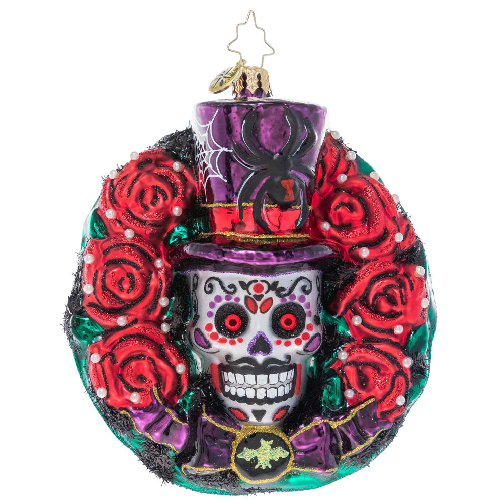 Spooky Skull Wreath - Ornament