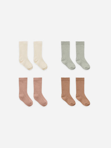 Socks Set of 4 - Ivory, Pistachio, Lilac, Clay