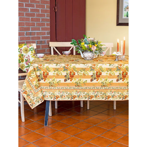 60x90 Sonata Stripe Table Cloth - Gold