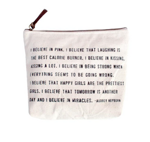 I Believe in Pink - Canvas Zipper Bag