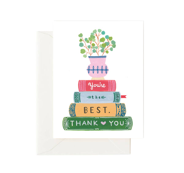 Stack of Books - Thank You Card