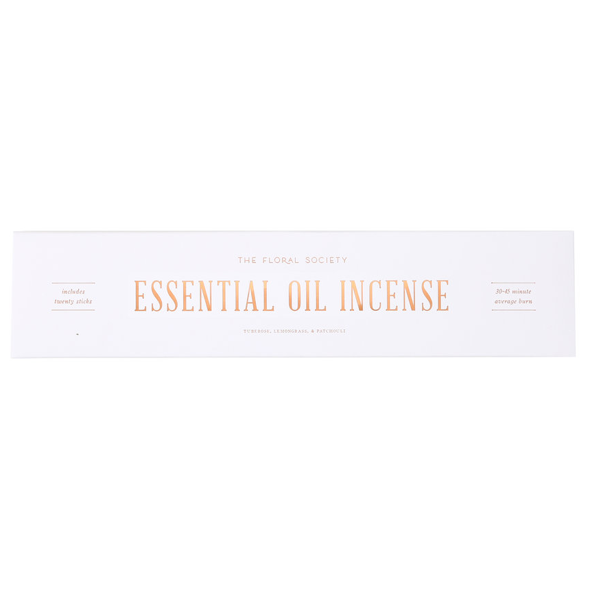 Tuberose, Lemongrass & Patchouli - Essential Oil Incense