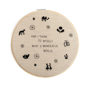 Wonderful World - Embroidery Hoop